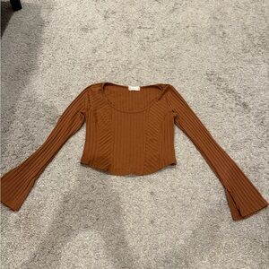 Altar'd State Cinnamon Ribbed Top
